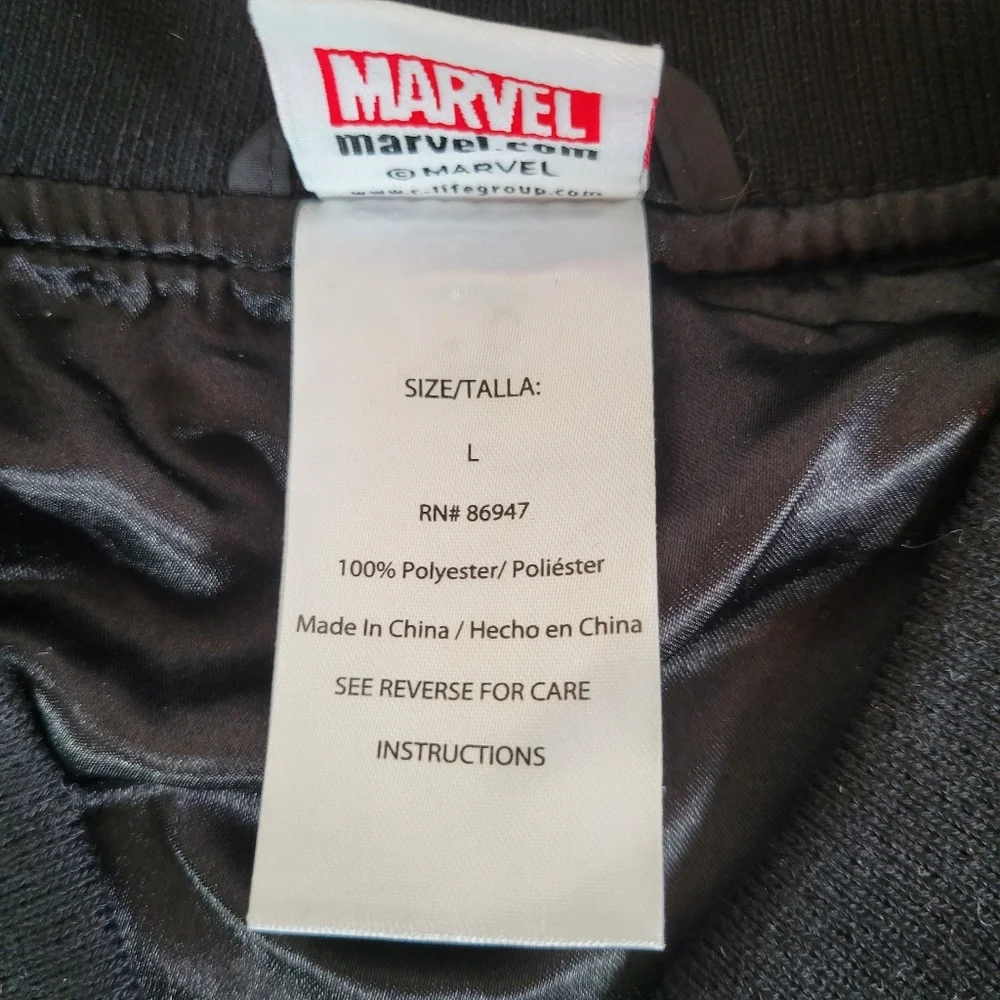 Marvel Deadpool Tacos Jacket Large Black Bomber Rare Graphic Deadpool - Picture 10 of 16